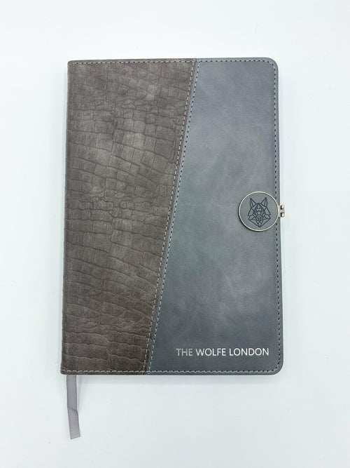 The Sage's Journal with crocodile-textured leather cover, silver clasp, and 100 quality pages for scholars and strategists