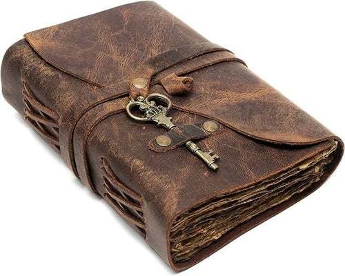 The Bard's Tales leather journal with deckle edge paper for storytelling and writing adventures