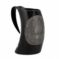 Fenrir's Feast Horn hand-carved Viking drinking horn with wolf design for mead and ale